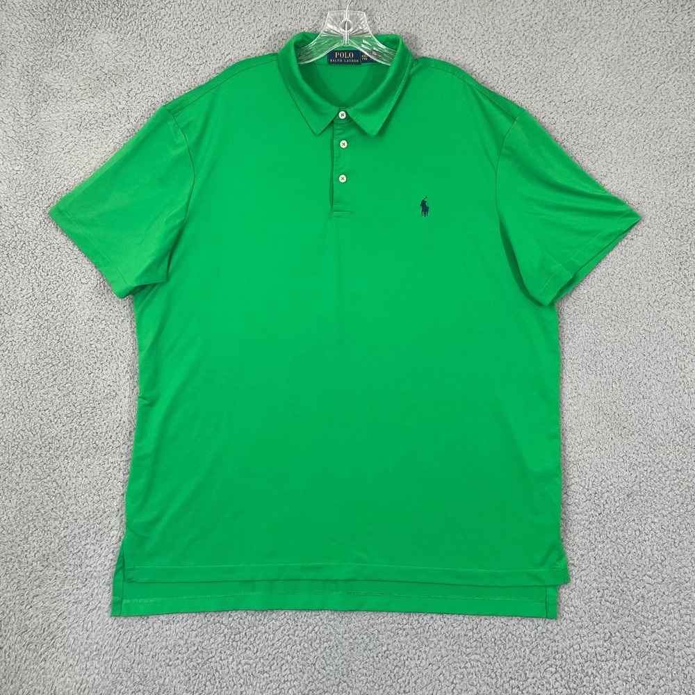 Polo Ralph Lauren Polo Shirt Men 2XL Green Performance Golf Preppy Short Sleeve